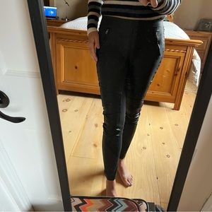 BCBG Leather Faux Moto leggings Black size small